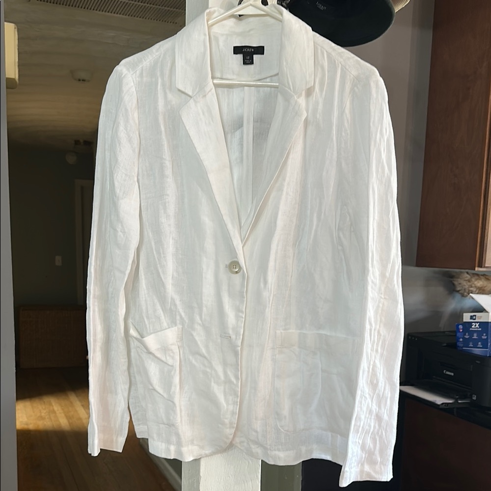 J Crew White Linen Blazer